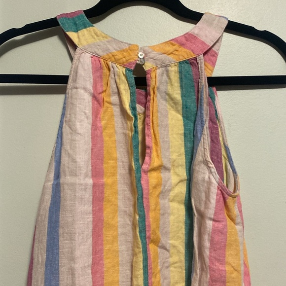 C&C California Pastel Striped 100% Linen Dress - XS - Halter - Picture 5 of 5